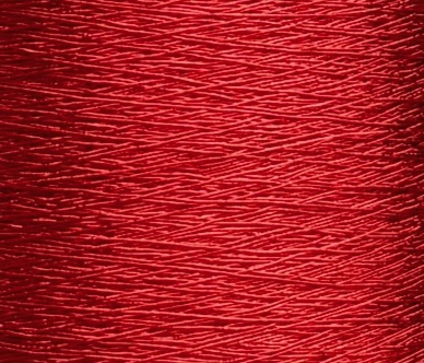 Torcitura di Domaso Zenzero Nm 1700 – Viskosegarn mit Metallfaser col. Rubinrot 604